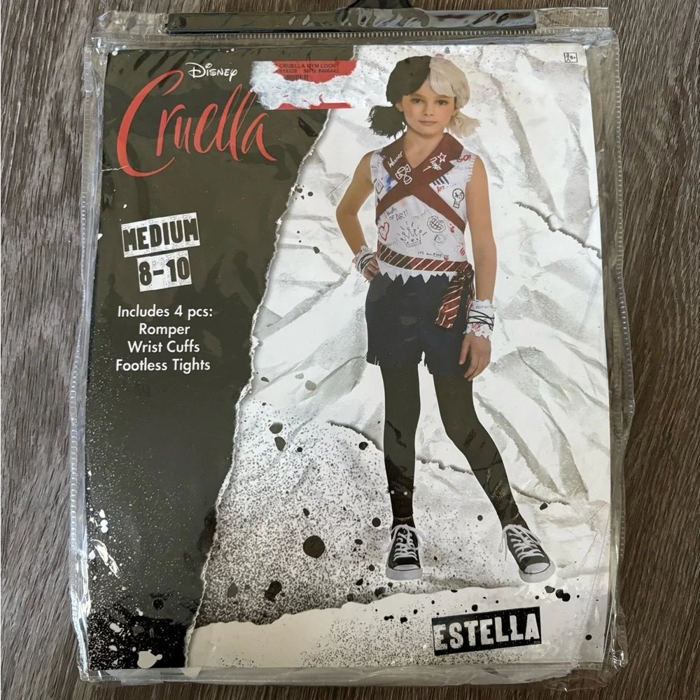 Disney Cruella Kids Costume - Black, White, Red